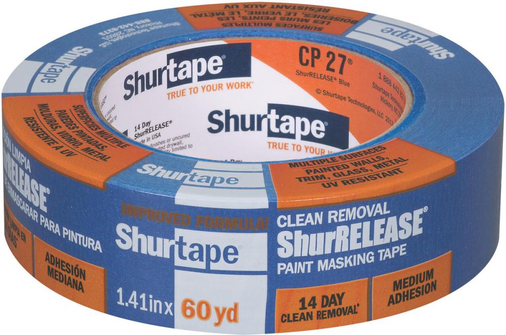 CP 27 14-Day ShurRELEASE Painter&#39;s Tape - Multi-Surface - Blue - 5.6 mil - 36m