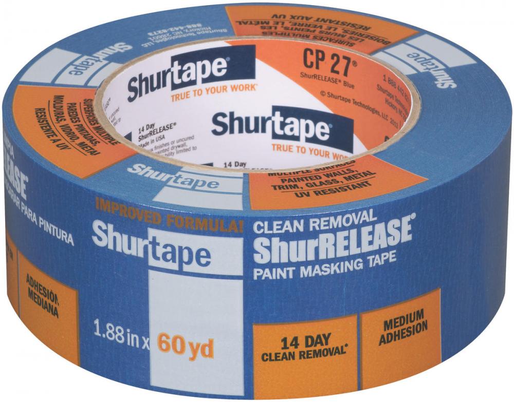 CP 27 14-Day ShurRELEASE Painter&#39;s Tape - Multi-Surface - Blue - 5.6 mil - 48m