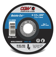 CGW Abrasives 45011 - Quickie Cut Reinforced Cut-Off Wheels, Type 1