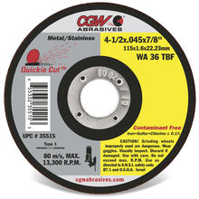 CGW Abrasives 45155 - Contaminant-Free Cut-Off Wheels