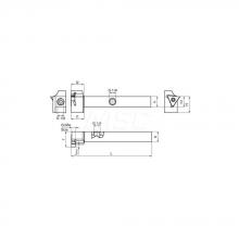 Guhring 9253580120340 - Square shank holder 90° offset, external machining, with IC
