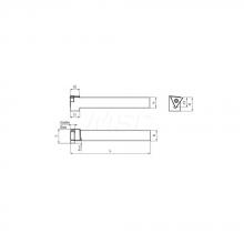 Guhring 9253560120360 - Square shank holder 90° offset, external machining, without IC