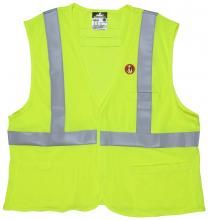 MCR Safety FRMCL2MLX2 - MCR Safety FRMCL2MLX2 Fr Modacrylic Vest,CL2,Mesh Lime X2