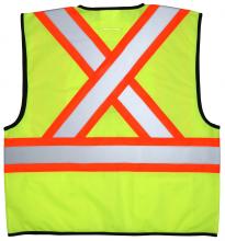 MCR Safety VWCCS2LX3 - MCR Safety VWCCS2LX3 CSA Poly, Lime Vest  4 1/2 Orange/Sil X3