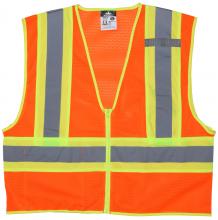 MCR Safety WCCL2OX2 - MCR Safety WCCL2OX2 Class 2, Mesh, Yellow/Silver Stripes