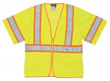 MCR Safety WCCL3LX4 - MCR Safety WCCL3LX4 CL 3,Mesh,FL Lime, w Orange/Slvr Stripes