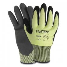 Wells Lamont Y9236XL - Wells Lamont FlexTech Y9236 Hi-Viz Yellow Sandy Nitrile Palm Cut Gloves