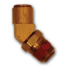 Midland Industries 20140 - MIDLAND INDUSTRIES 201 Push-In MIP Swivel Brass 45 deg Elbow