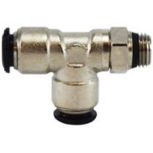 Midland Industries 20722N - MIDLAND INDUSTRIES 206 Push-In MNPT Global Push-In Brass Nickel-Plated Swivel Run Tee