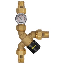 Nibco H-74274W-Y-TG - 1 MIP Y-TMV W/CK and TEMP GAUGE - 176 MAX