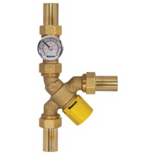 Nibco H-75204W-Y-TG - 1 SWT LF BR Y-TMV W/CK and TEMP GAUGE